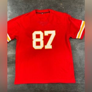 red travis kelce chiefs jersey, worn once, great condition
